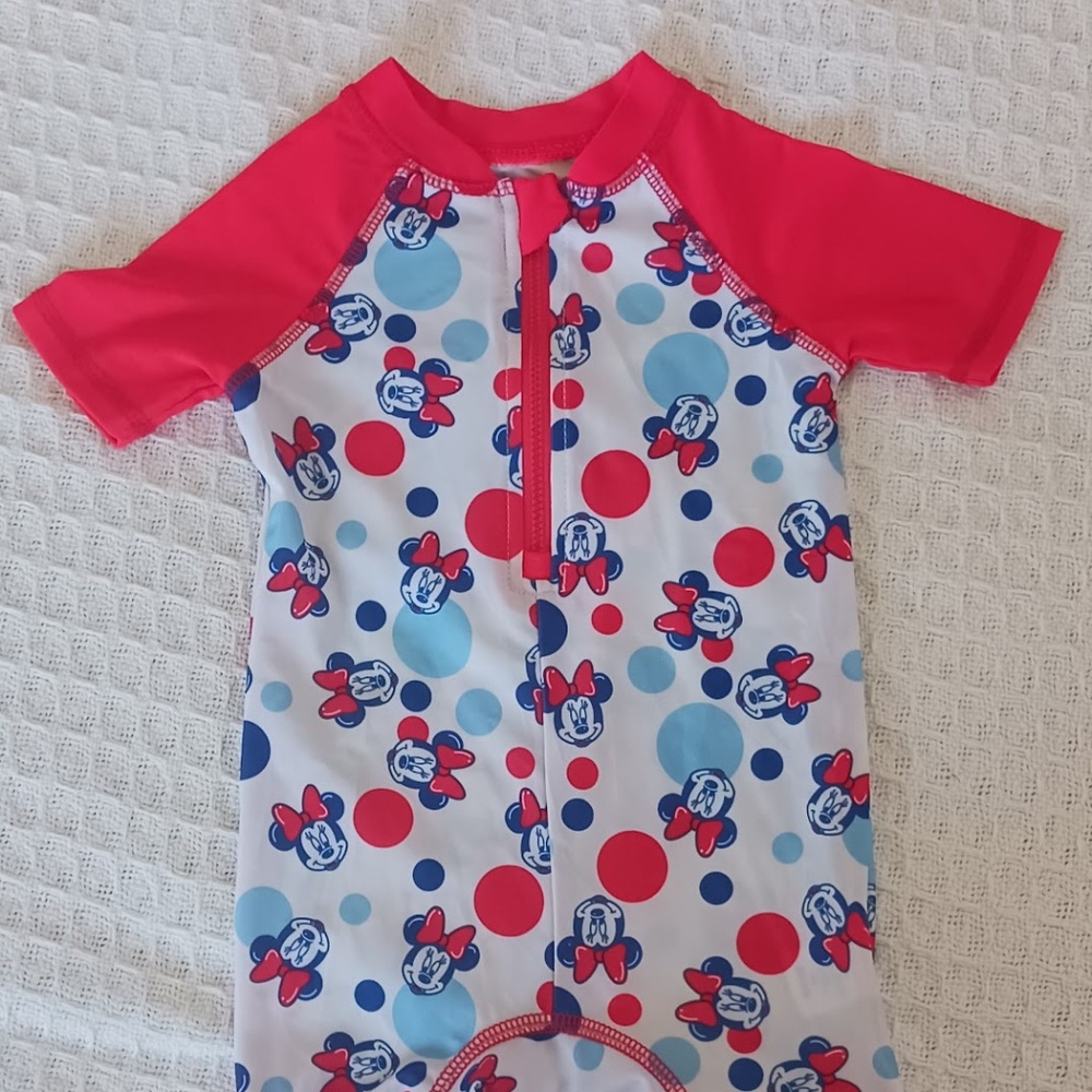 Disney baby swimsuit onesie Minnie Mouse 12M size